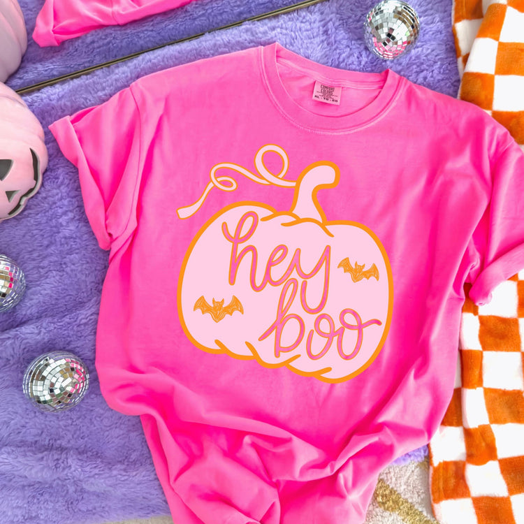 Hey Boo Halloween Comfort Colors Graphic Tee