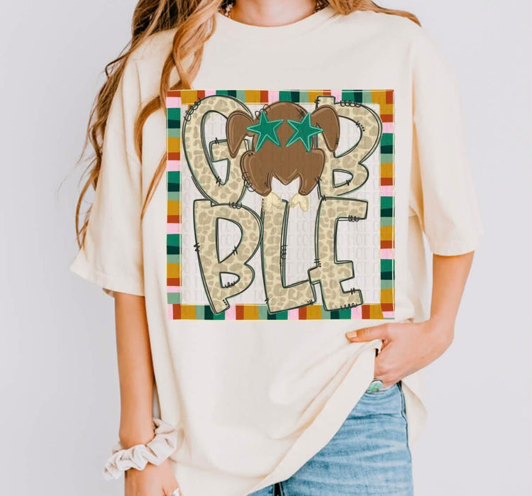Gobble Framed Thanksgiving Comfort Colors Graphic Tee