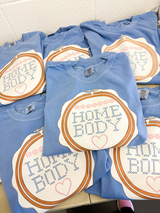 Cross Stitch Homebody Trendy Comfort Colors Graphic Tee