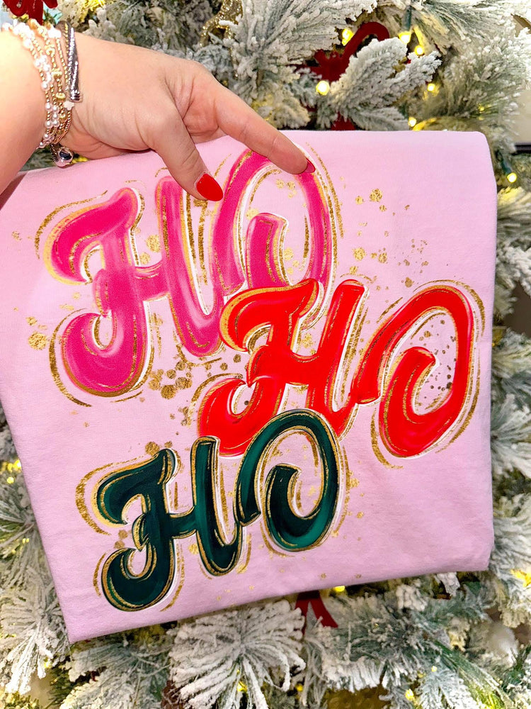 Hi Ho Ho Preppy Christmas Comfort Colors Graphic Tee