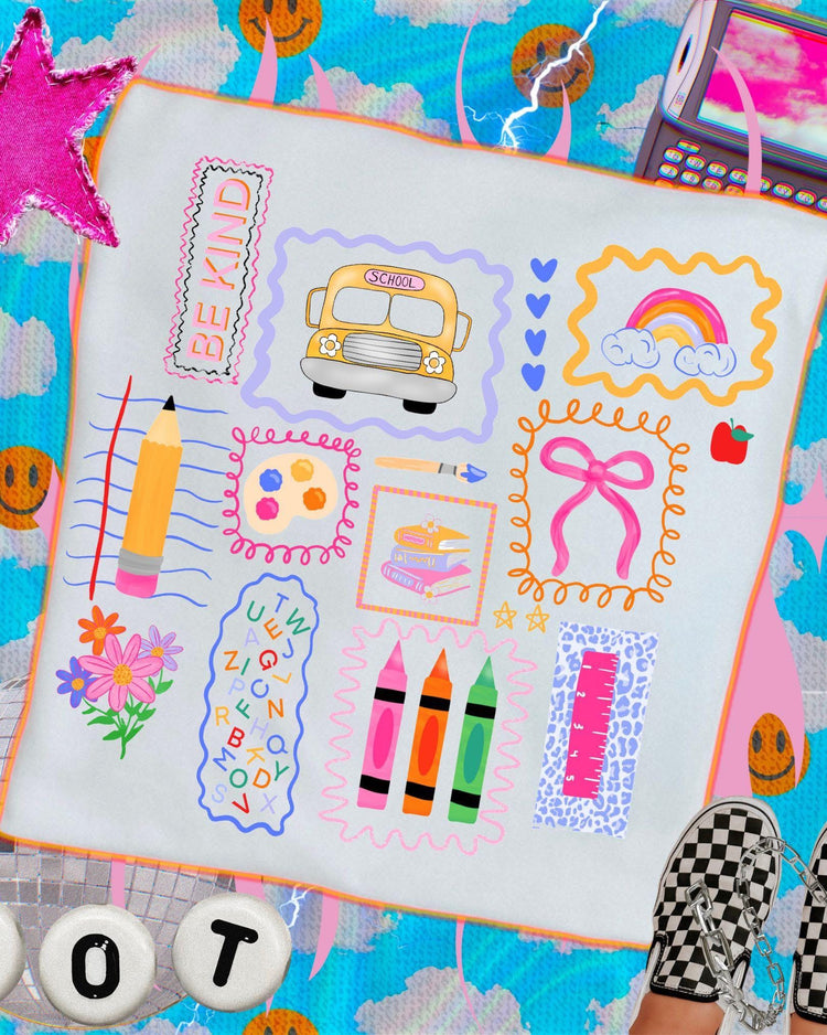 Back to School Doodle Graphic Tee Comfort Colors