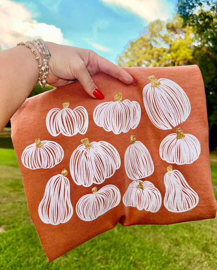 White Fall Pumpkins Comfort Colors Graphic Tee