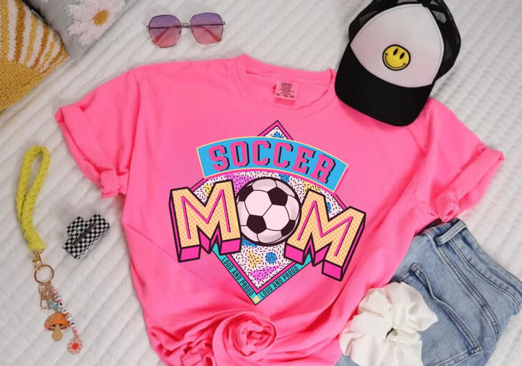 Soccer Mom Trendy Drippy Sports Collection Comfort Colors Graphic Tee