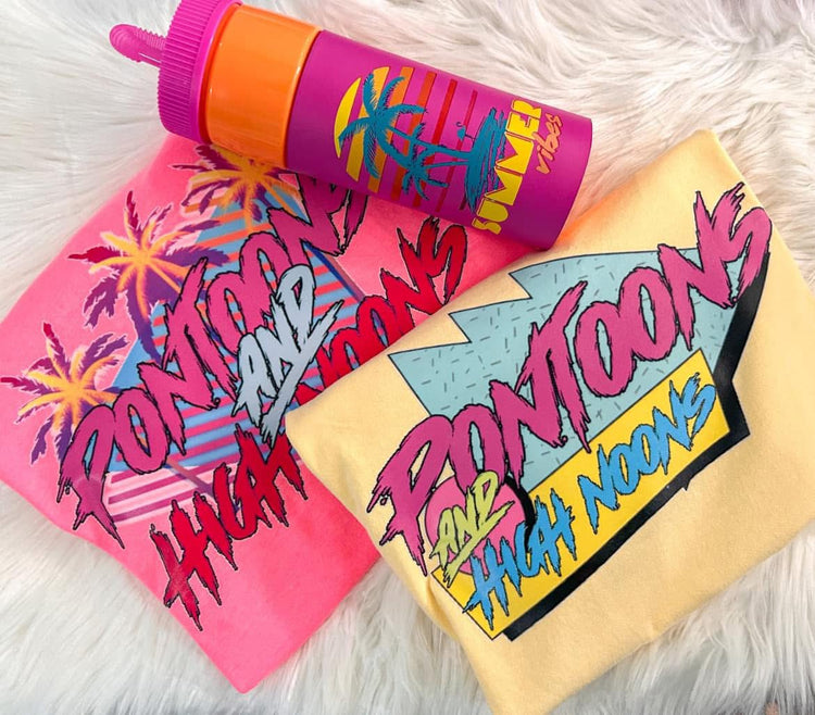 Retro 80's Style Pontoons & Noons Comfort Colors Graphic Tee