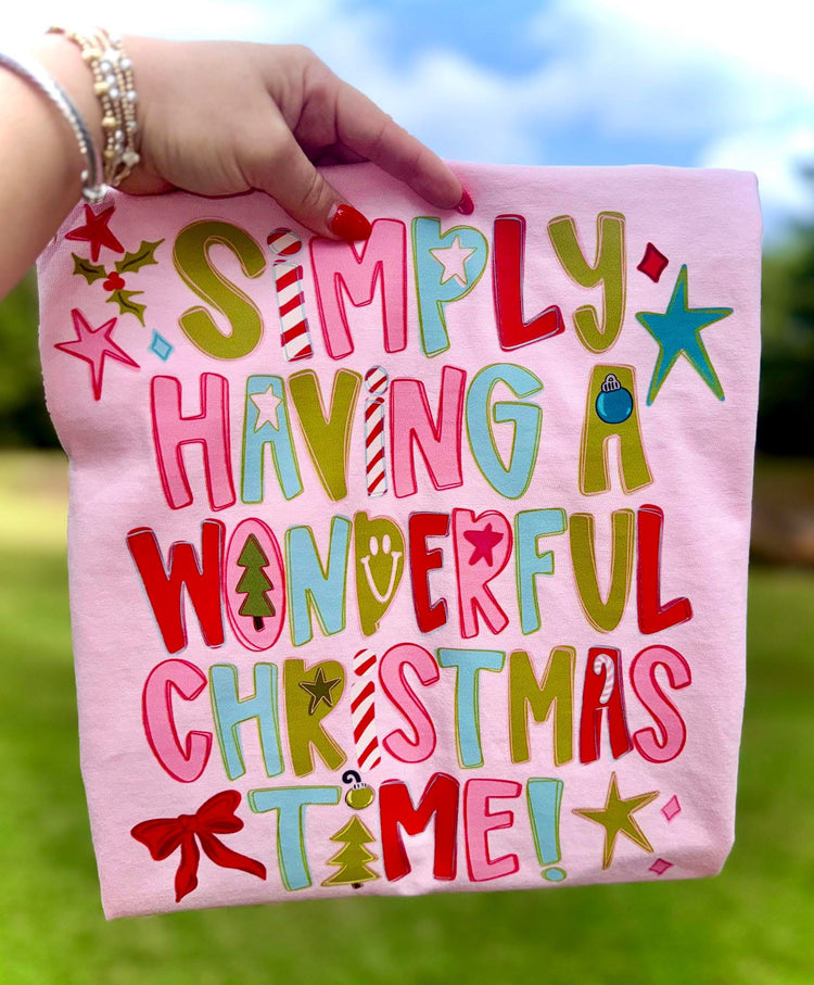 Simply Having a Wonderful Christmas Comfort Colors Graphic Tee