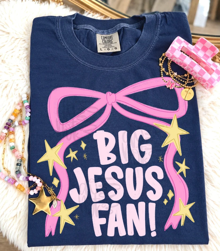 Big Jesus Fan Faith Comfort Colors Graphic Tee