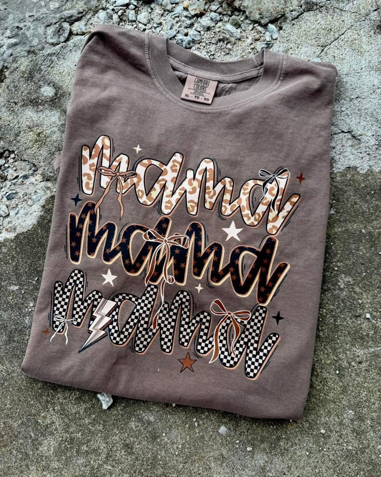 Retro Stars Mama Comfort Colors Graphic Tee