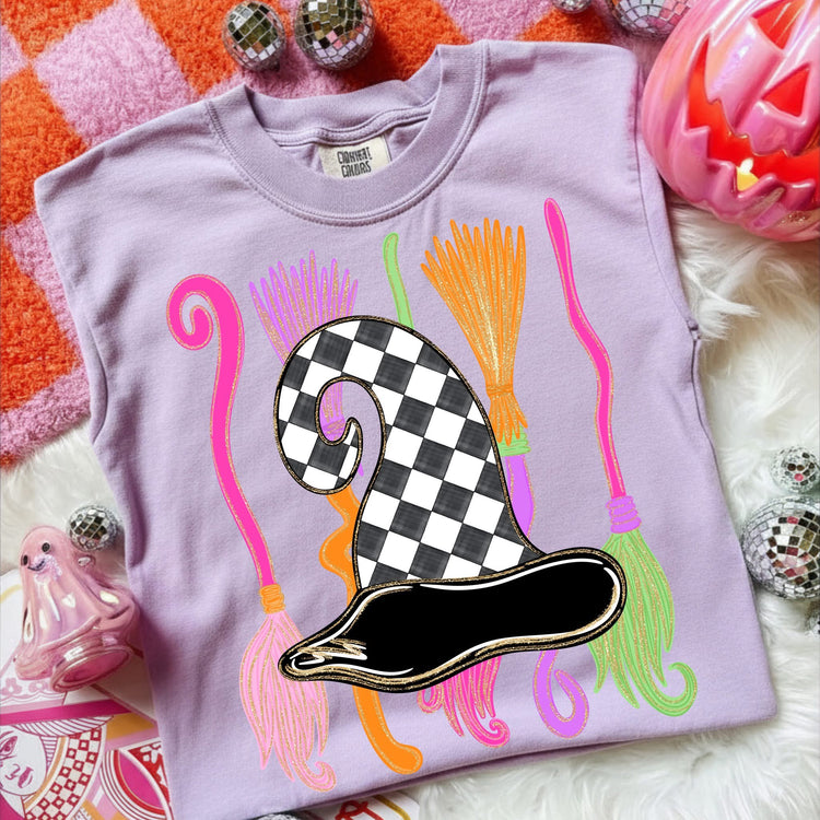 Spooky Witch Hat Halloween Comfort Colors Graphic Tee