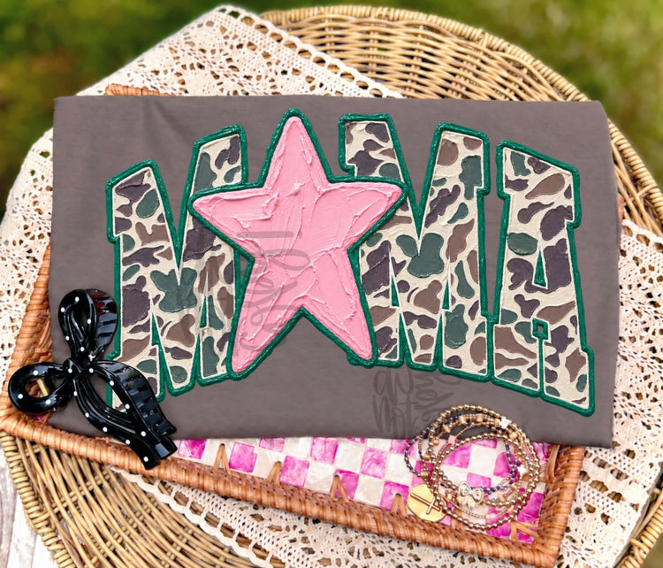 Faux Painted Camo Mama Comfort Colors Graphic Tee