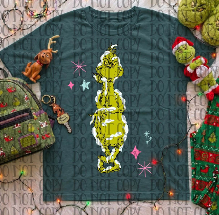 Green Christmas Monster Comfort Colors Graphic Tee
