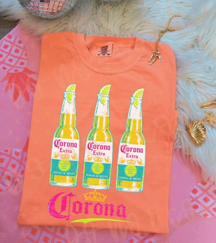 Summer Neon Corona Comfort Colors Graphic Tee