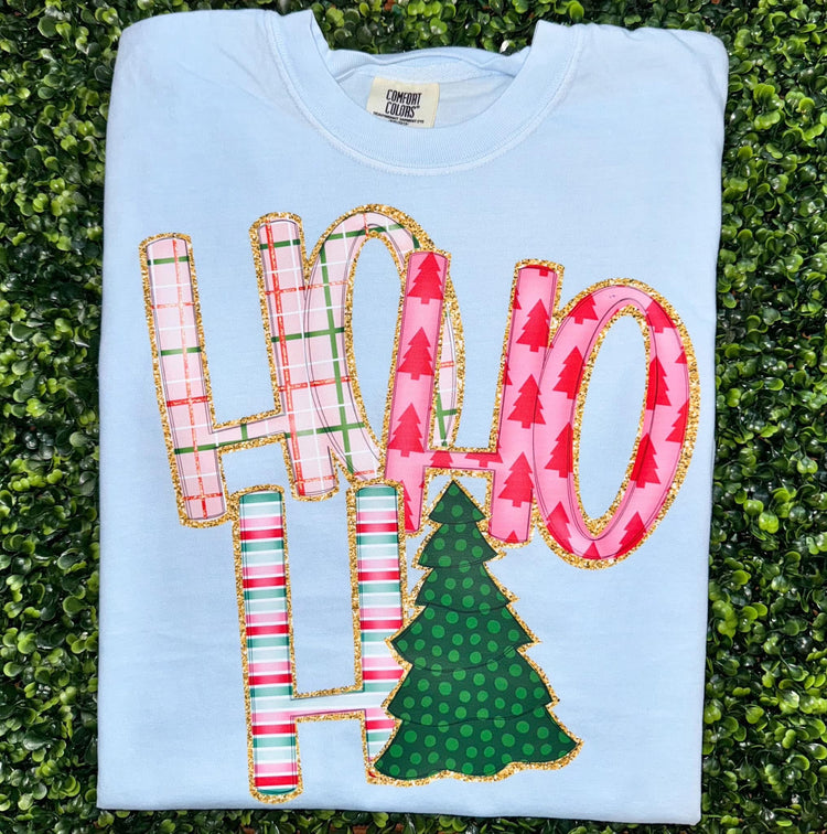 Ho Ho Ho Preppy Christmas Comfort Colors Graphic Tee
