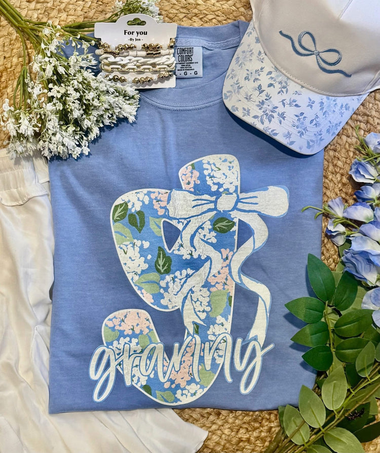 Floral Spring Granny Comfort Colors Graphic Tee