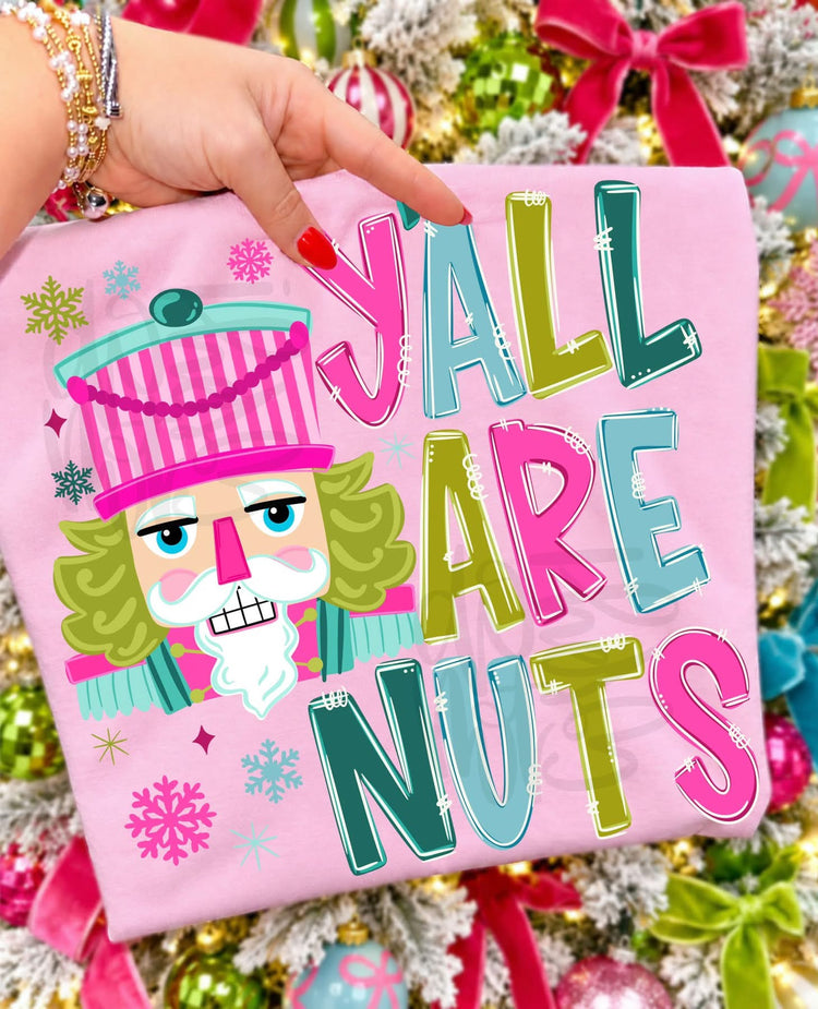 Yall are Nuts Christmas Comfort Colors Tee