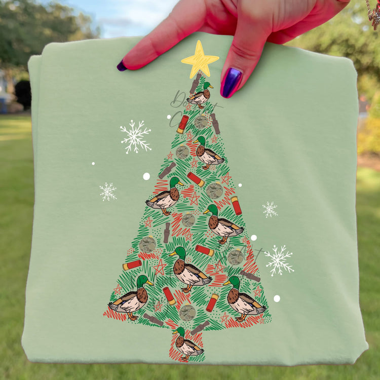 Duck Call Christmas Tree Comfort Colors Tee