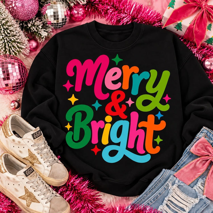 Merry & Bright Neon Christmas Sweatshirt