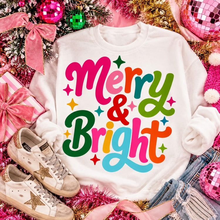 Merry & Bright Neon Christmas Sweatshirt