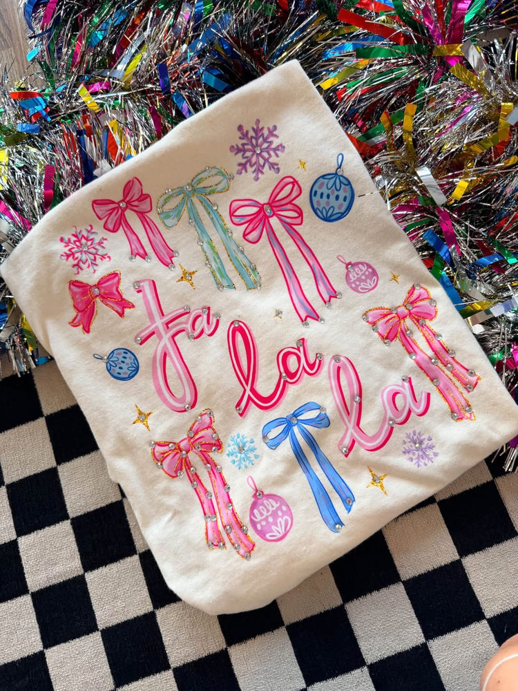 Rhinestone Fa La La Comfort Colors Graphic Tee