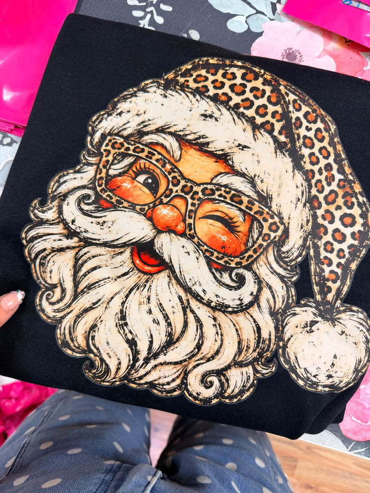 Leopard Santa Comfort Colors Graphic Tee