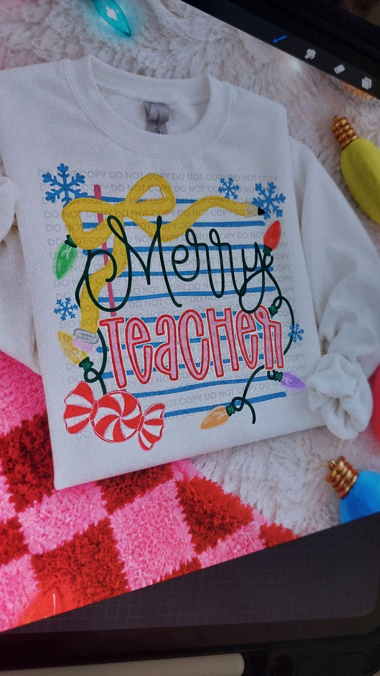 Merry Teacher Christmas Sweatshirt