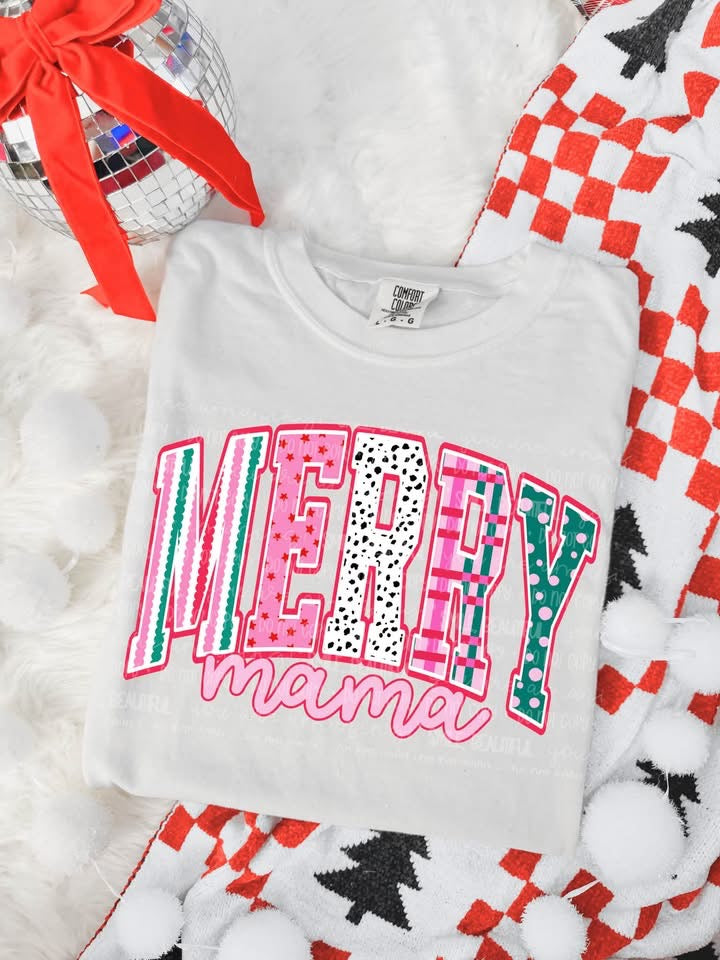 Merry Mama Christmas Comfort Colors Tee