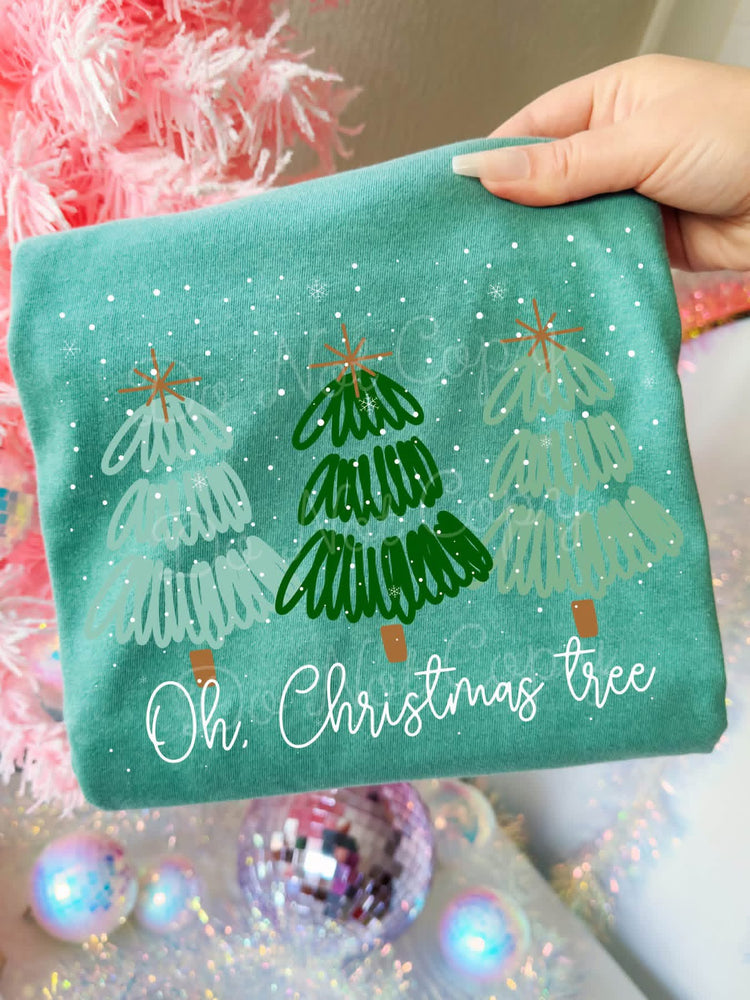 Oh Christmas Tree Preppy Minimalist Comfort Colors Tee