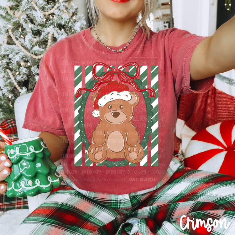 Framed Bear Christmas Comfort Colors Tee