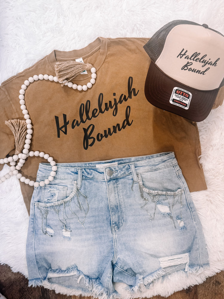 Hallelujah Bound Coyote Acid Washed Graphic Tee