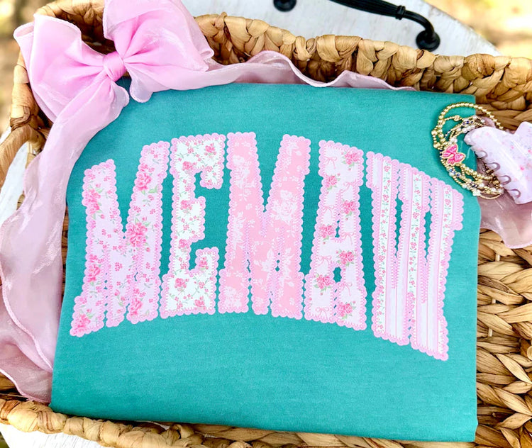 Floral Lace Memaw Comfort Colors Graphic Tee