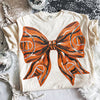 Watercolor Basketball Coquette Bow Comfort Colors Graphic Tee