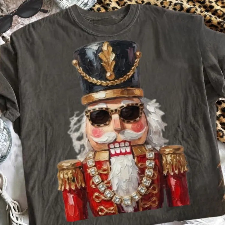 Glam Nutcracker Christmas Comfort Colors Graphic Tee