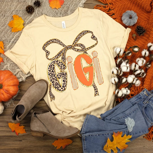 Fall Leopard Coquette Gigi Graphic Tee