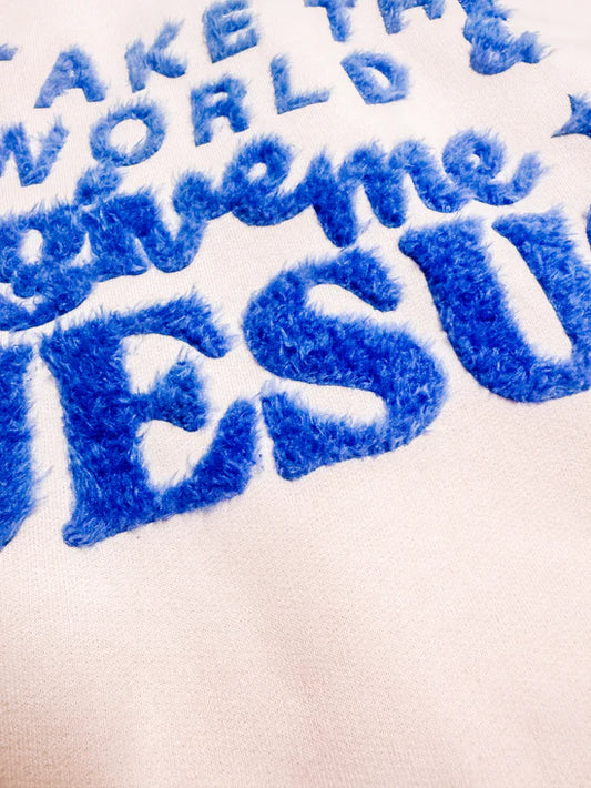Take the World & Give me Jesus Fuzzy Patched Sweatshirt