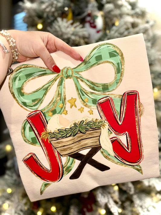 Joy Nativity Baby Jesus Christmas Comfort Colors Graphic Tee