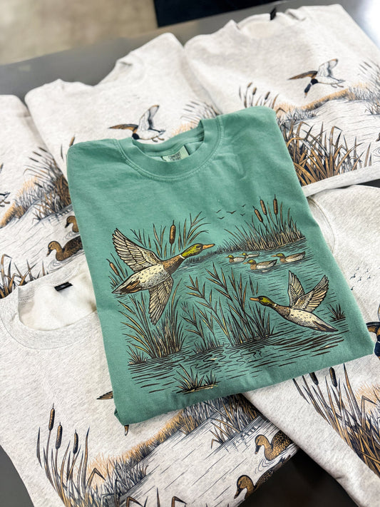 Mallards at the Pond Comfort Colors Graphic Tee