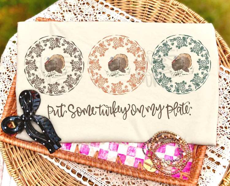 Put Some Turkey on my Plate Thanksgiving Comfort Colors Graphic Tee