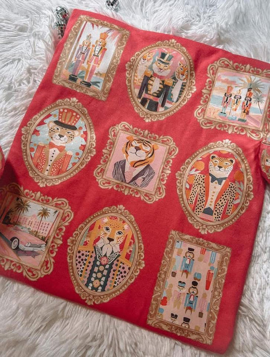 Preppy Christmas Cats Comfort Colors Graphic Tee