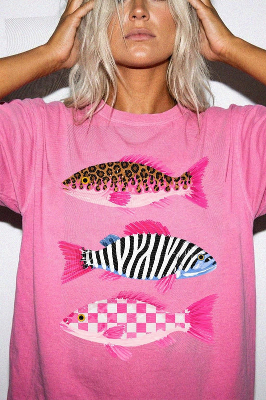 Preppy Fishing Summer Comfort Colors Graphic Tee