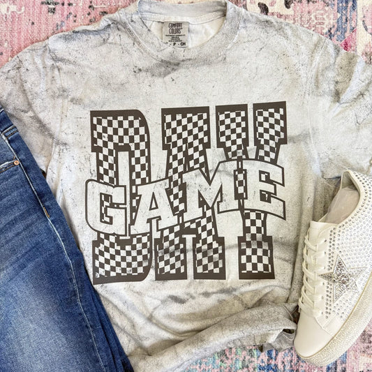 Checkered Game Day Colorblast Comfort Colors Graphic Tee