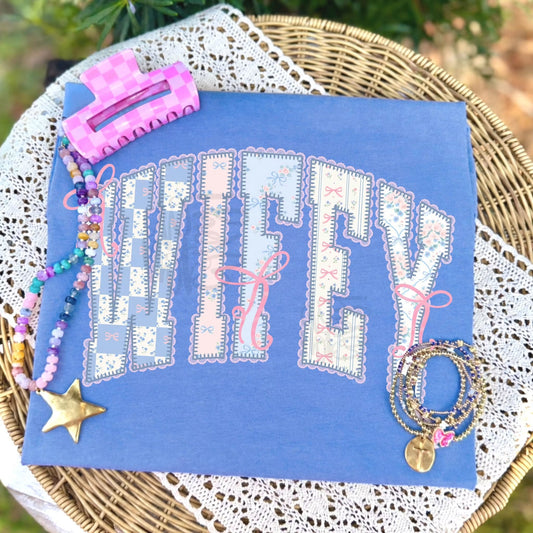 Wifey Floral Trendy Graphic Tee Comfort Colors