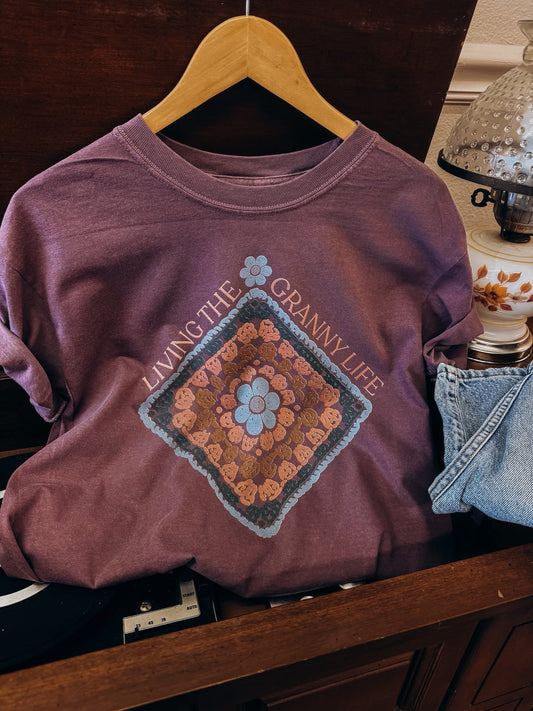 Living the Granny Life Thrifty Comfort Colors Graphic Tee