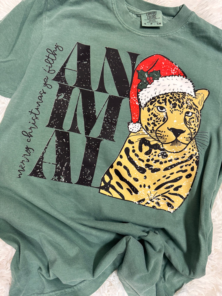 Merry Christmas Ya Filthy Animal Christmas Comfort Colors Graphic Tee