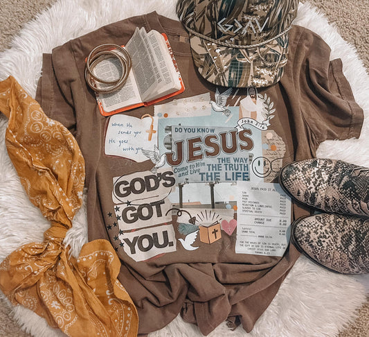 Jesus Faith Collage Comfort Colors Graphic Tee