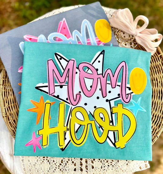 Mom Hood Retro Trendy Graphic Tee Comfort Colors