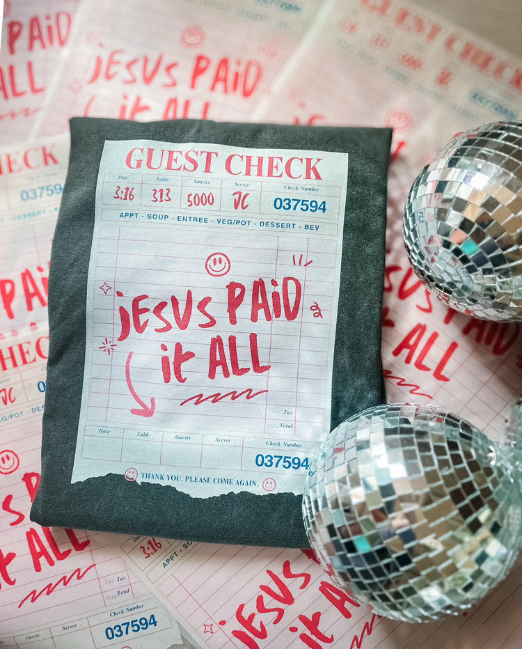 Jesus Paid it All Faith Graphic Tee Comfort Colors