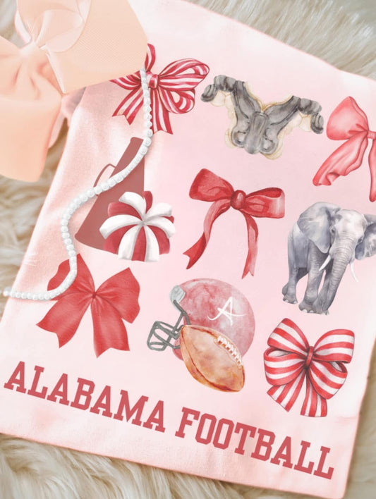Alabama Football Coquette Graphic Tee