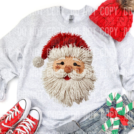 Faux Yarn Christmas Santa Sweatshirt