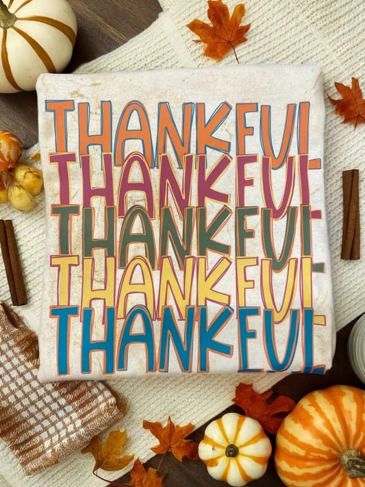 Thankful Doodle Thanksgiving Comfort Colors Colorblast Graphic Tee