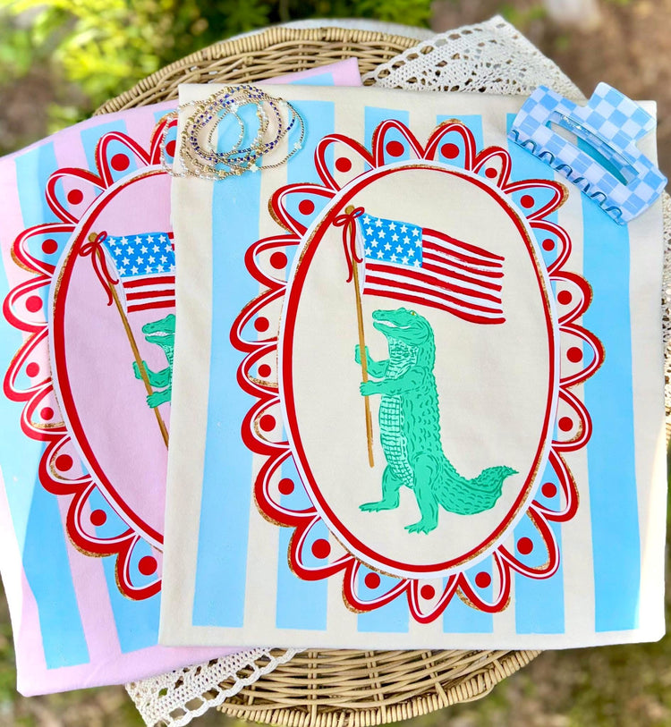 Gator 4th of July Comfort Colors Graphic Tee