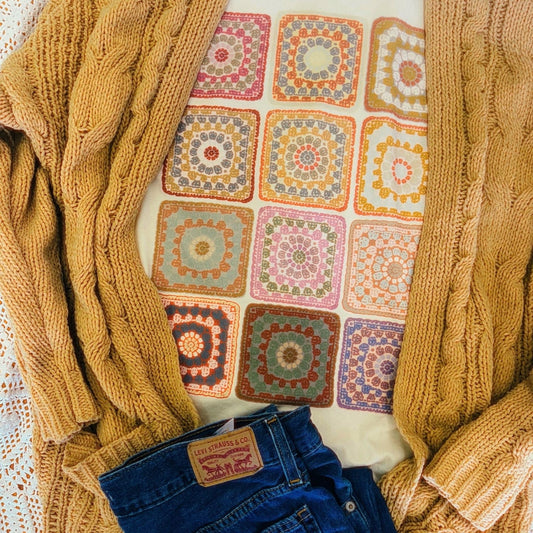 Thrifty Quilting Squares Trendy Comfort Colors Graphic Tee